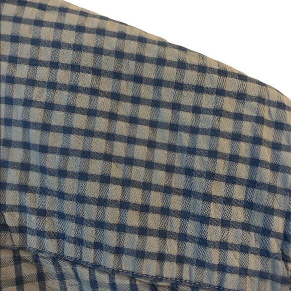 Tommy Hilfiger 100% cotton blue textured button front short sleeve classic fit M - Picture 6 of 6